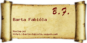 Barta Fabióla névjegykártya